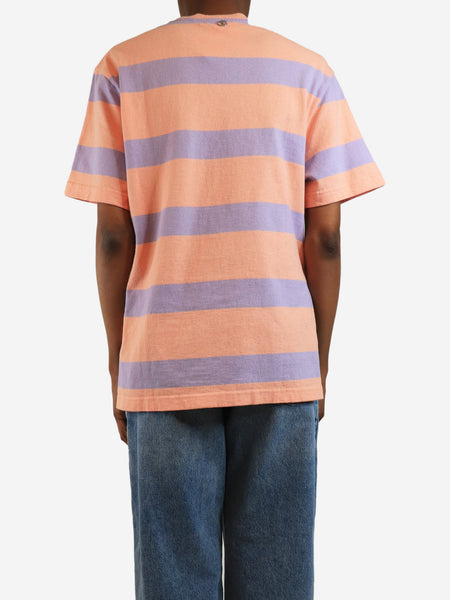 Pink and lilac striped cotton t-shirt - size XS alternate image