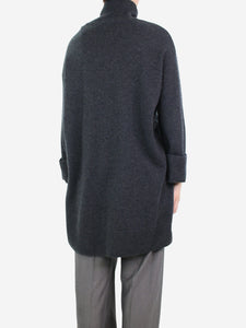 Le Kasha Dark grey longline cashmere jumper - One Size