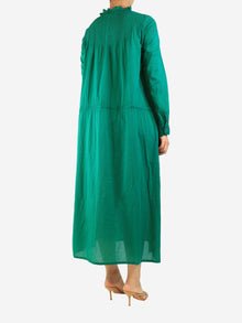 Green long-sleeved cotton midi dress - size UK 8 Dresses Isabel Marant Etoile 