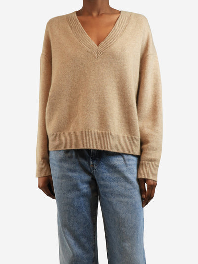 Beige cashmere v-neck jumper - size XS Knitwear Anine Bing 