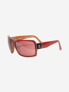 Chanel Red square-frame wrap sunglasses