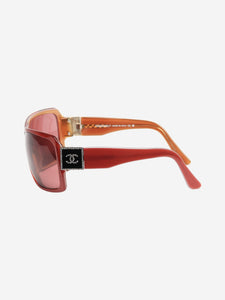 Chanel Red square-frame wrap sunglasses