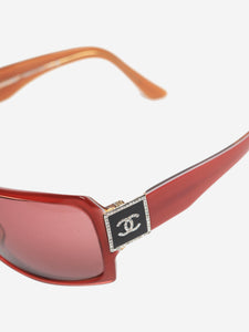 Chanel Red square-frame wrap sunglasses