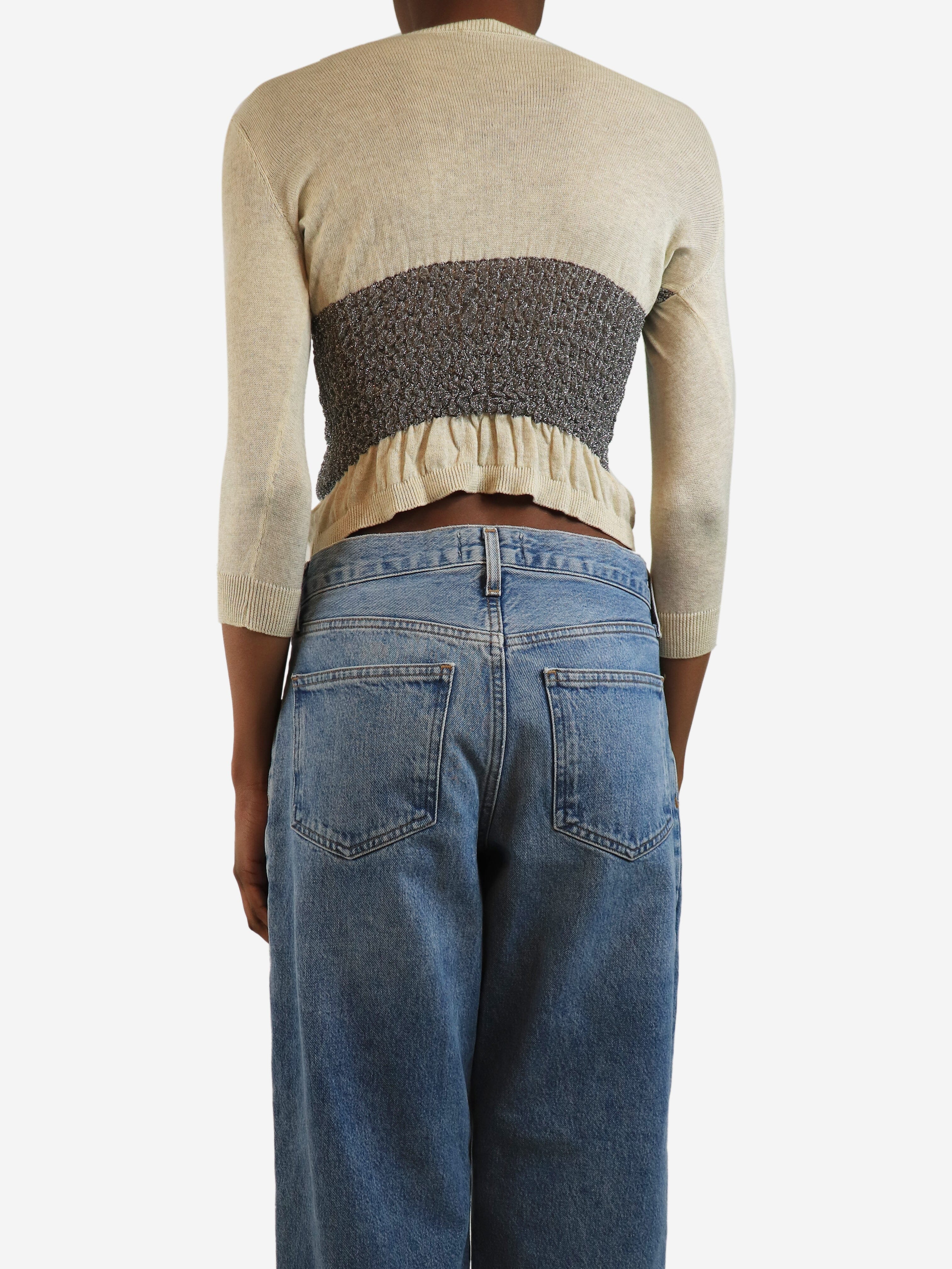 Neutral lurex knit top - size UK 8 Knitwear Miu Miu 