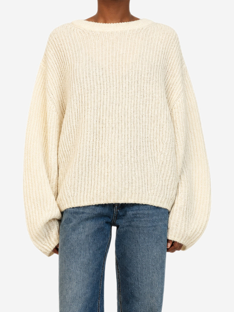 Ecru mohair blend rib knit - size S Knitwear Toteme 