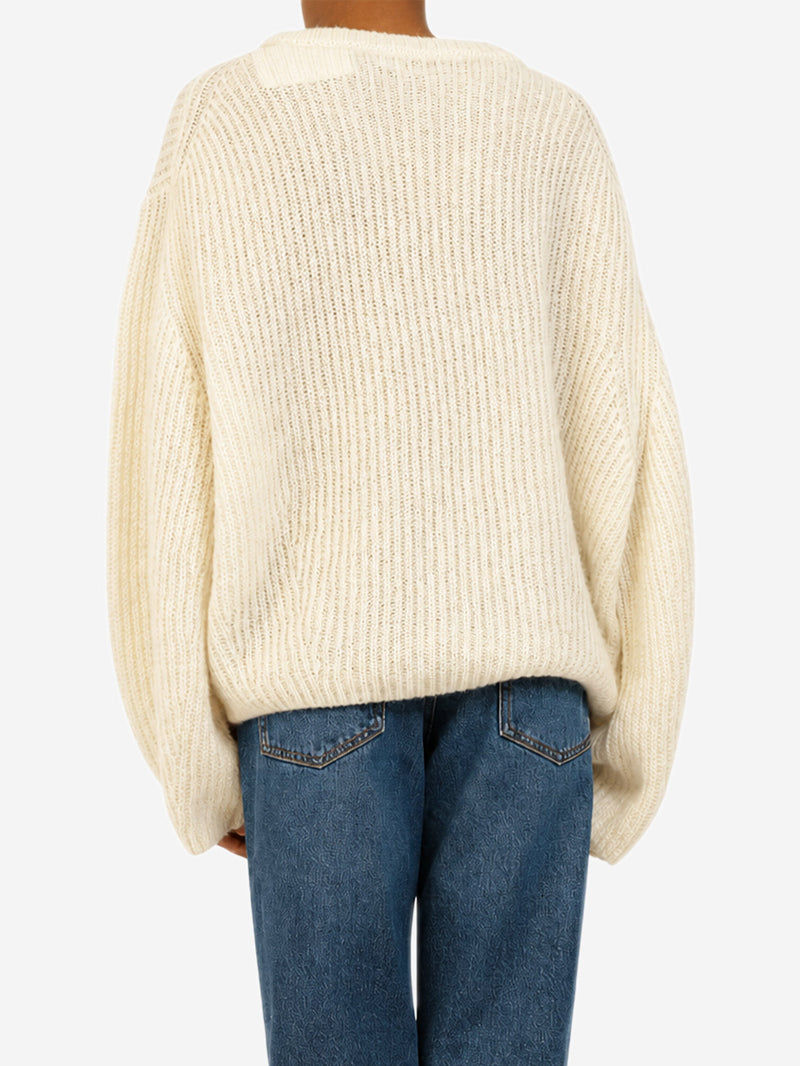 Ecru mohair blend rib knit - size S Knitwear Toteme 