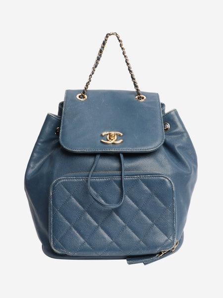 Blue caviar leather backpack product image