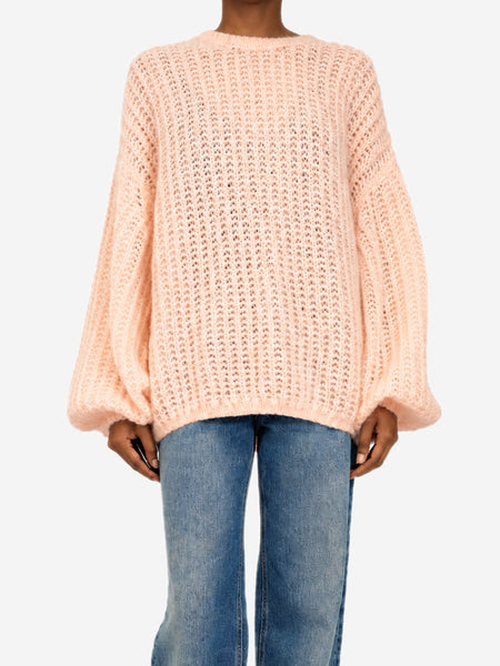 Pink puffed mohair jumper - size S product image
