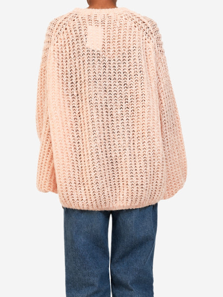 Pink puffed mohair jumper - size S alternate image