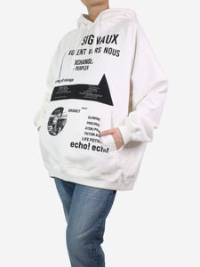 Prada White graphic print oversized hoodie - size M