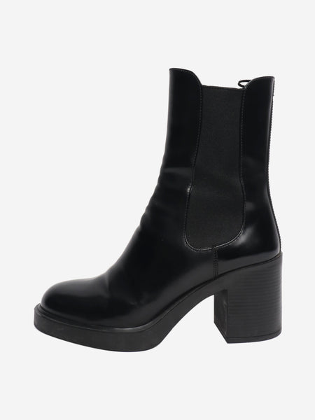 Black leather ankle boots - size EU 38.5 product image