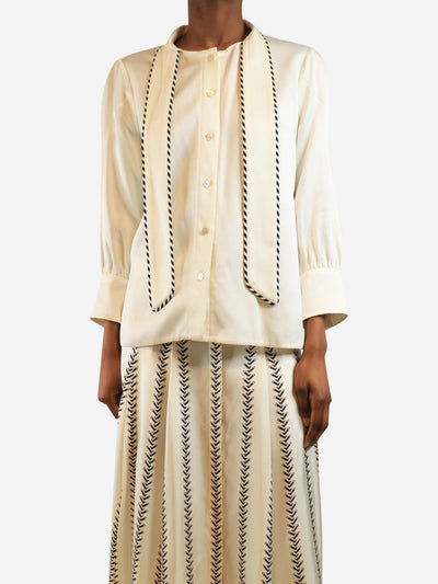 Off-white satin blouse - size UK 8 Tops Peter Pilotto 