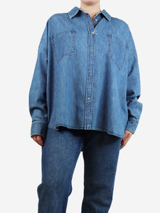 Weekend Max Mara Blue Landa denim shirt - size UK 18