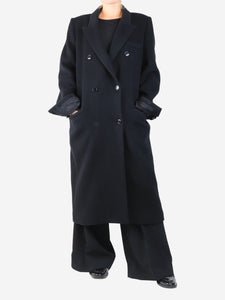 Isabel Marant Black double-breasted wool-blend coat - size UK 16