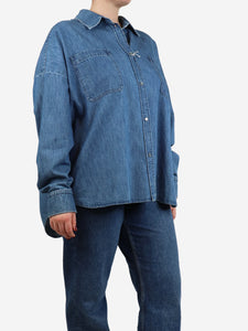 Weekend Max Mara Blue Landa denim shirt - size UK 18