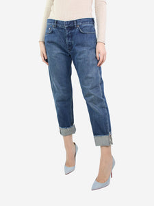Christian Dior Blue frayed jeans - size UK 12