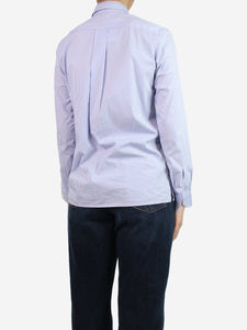 Etro Blue striped embroidered shirt - size UK 10