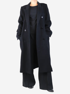 Isabel Marant Black double-breasted wool-blend coat - size UK 16