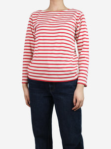 Saint Laurent Red and cream striped top - size M
