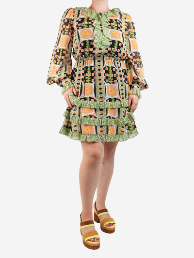 Green printed silk dress - size UK 12 Dresses Temperley 