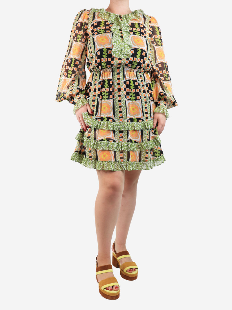 Green printed silk dress - size UK 12 Dresses Temperley 