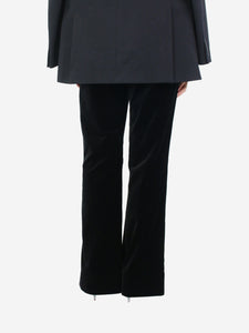 ME+EM Black velvet flared trousers - size UK 12