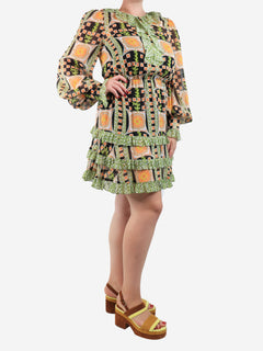 Green printed silk dress - size UK 12 Dresses Temperley 