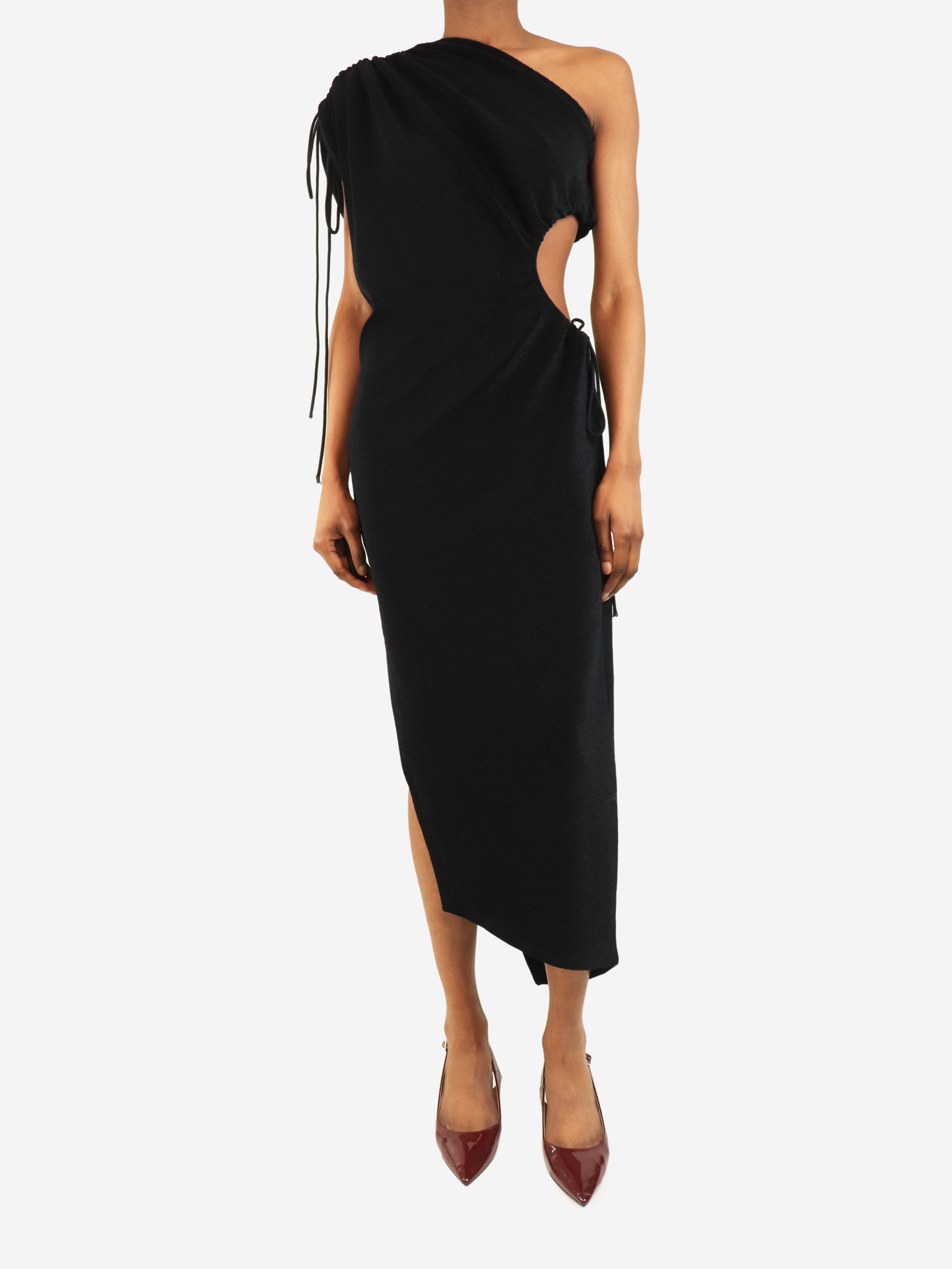 Black Robe drape jersey dress - size S Dresses Alaia 