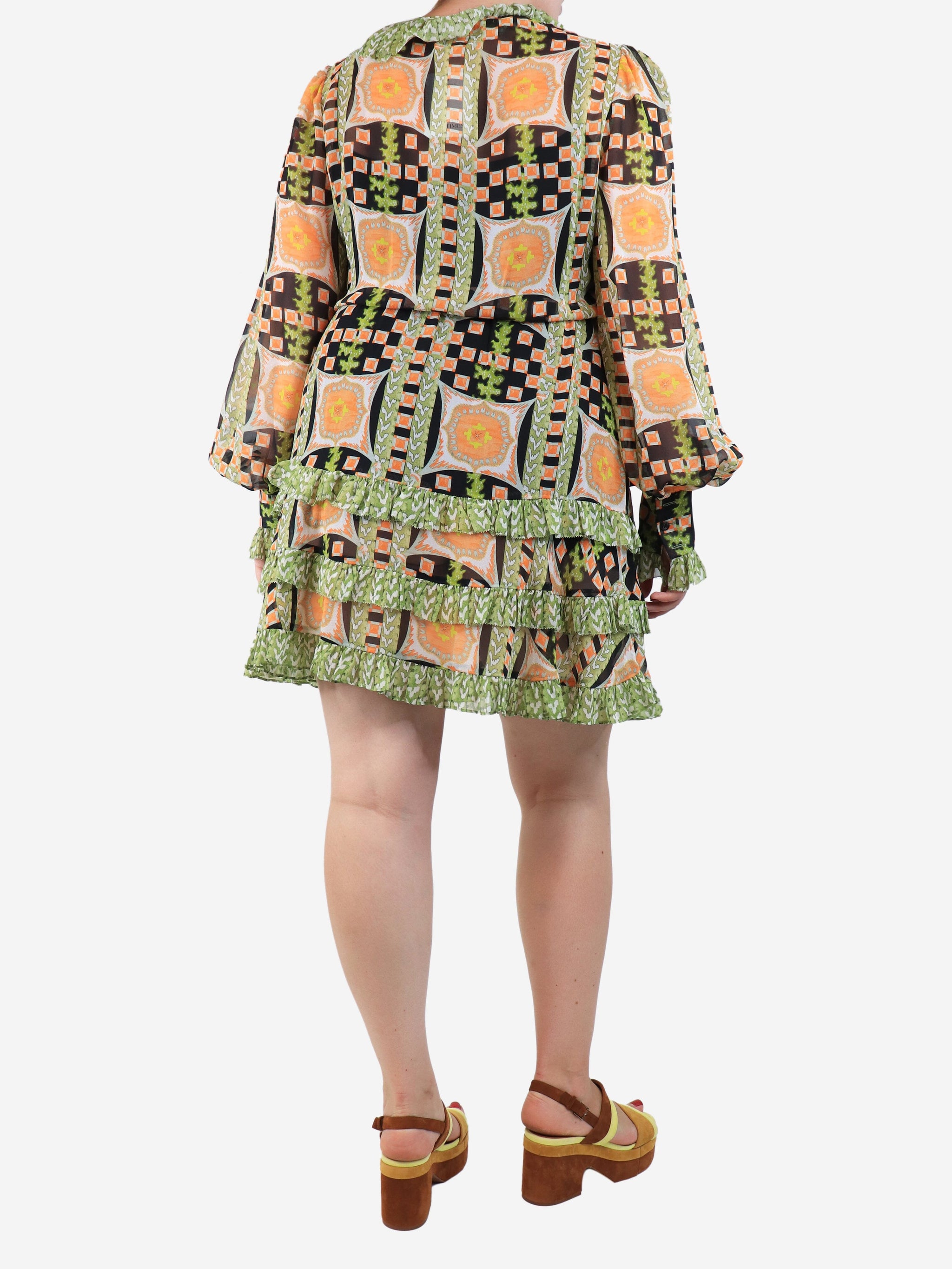 Temperley pre-owned green printed silk dress - size UK 12 | Sign of the Times Temperley pre-owned green printed silk dress - size UK 12 | Sign of the Times