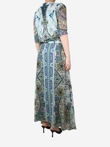 Etro Green floral printed dress - size UK 8