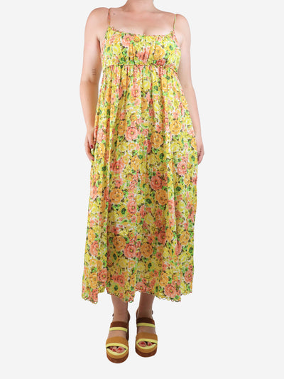 Yellow floral linen sleeveless dress - size UK 12 Dresses Zimmermann 