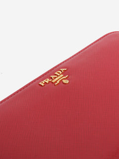 Red Saffiano leather zip wallet Wallets, Purses & Small Leather Goods Prada 
