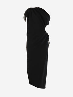 Black Robe drape jersey dress - size S Dresses Alaia 