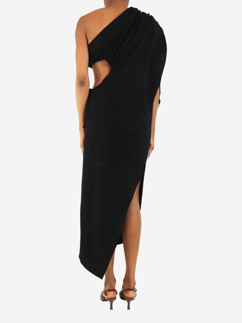 Black Robe drape jersey dress - size S Dresses Alaia 