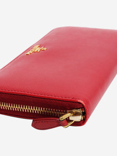 Red Saffiano leather zip wallet Wallets, Purses & Small Leather Goods Prada 