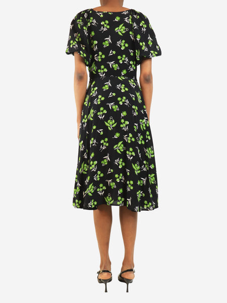 Black floral midi dress - size UK 8 alternate image