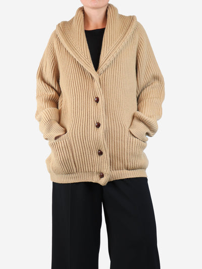 Neutral ribbed shawl cardigan - size XL Knitwear Crimson 