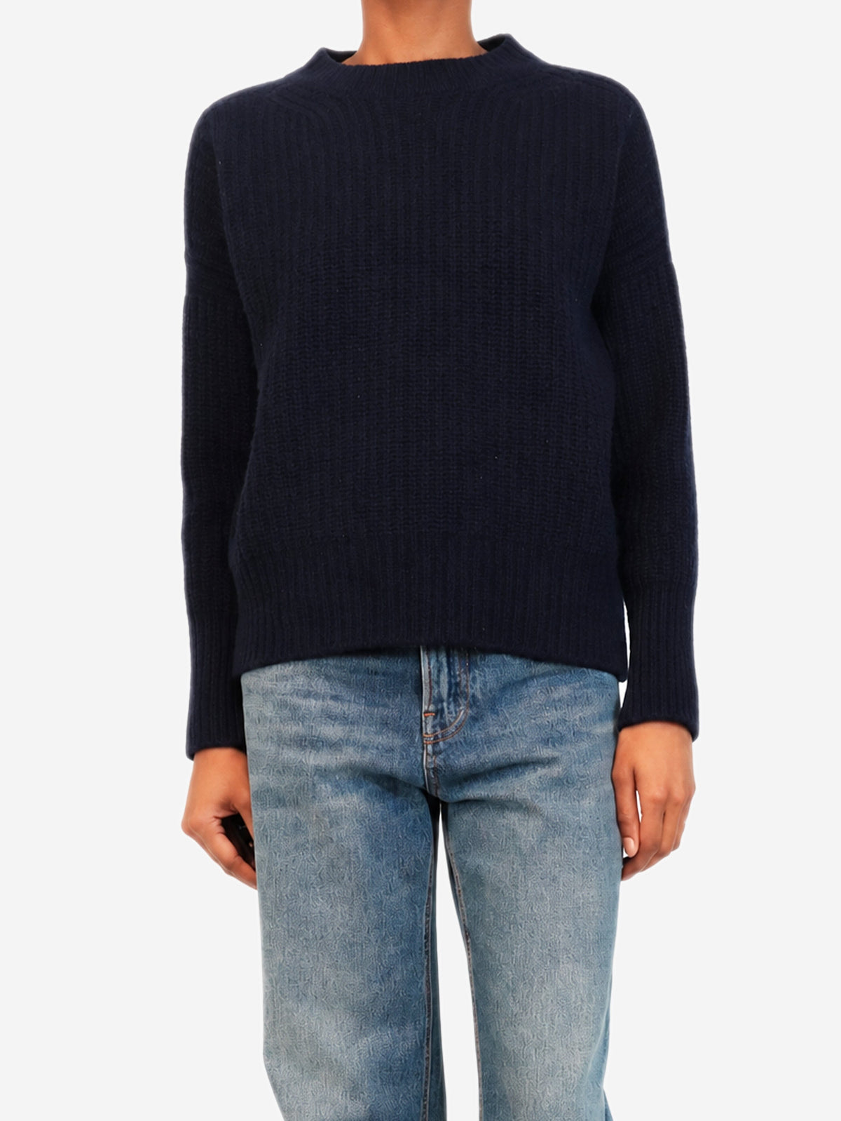 Navy ribbed knit cashmere sweater - size XS Knitwear La Ligne 