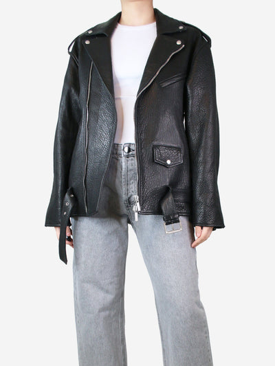 Black heavyweight tumbled leather jacket - size M Coats & Jackets Raey 