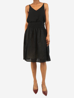 Brown broderie anglaise midi skirt - size UK 6 Skirts Prada 