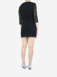 MSGM Black fringed lace dress - size UK 8