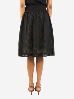 Brown broderie anglaise midi skirt - size UK 6 Skirts Prada 