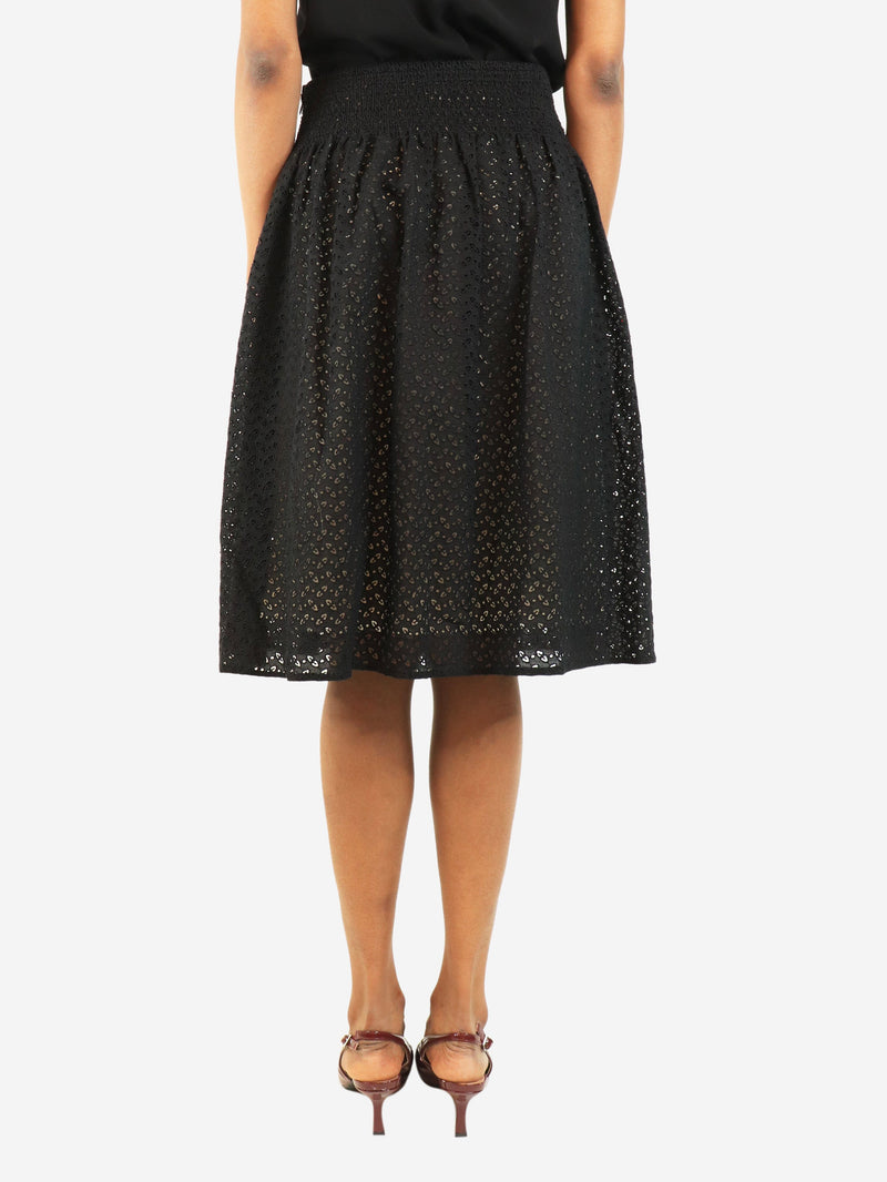 Brown broderie anglaise midi skirt - size UK 6 Skirts Prada 