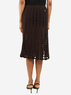 Chocolate crochet midi skirt - size UK 8 Skirts Prada 