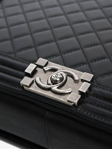Chanel Black 2012 large lambskin-quilted Boy bag