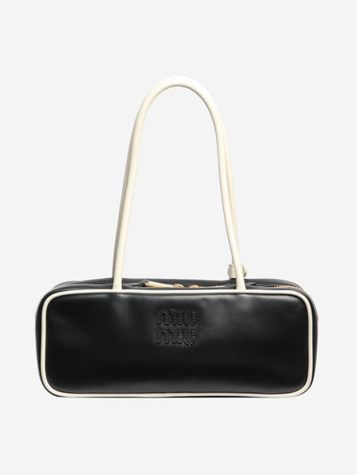 Black Beau small leather top handle bag Top Handle Bags Miu Miu 