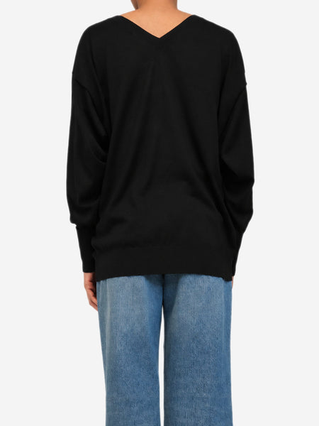 Black v-neck jumper - size XS alternate image