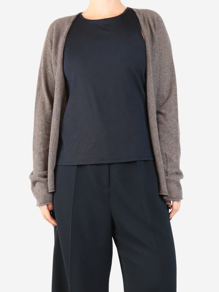 Brown cashmere open cardigan - size M product image
