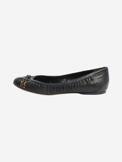 Black leather ballet flats - size EU 37 (UK 4) Flat Shoes Dior 