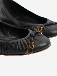 Black leather ballet flats - size EU 37 (UK 4) Flat Shoes Dior 